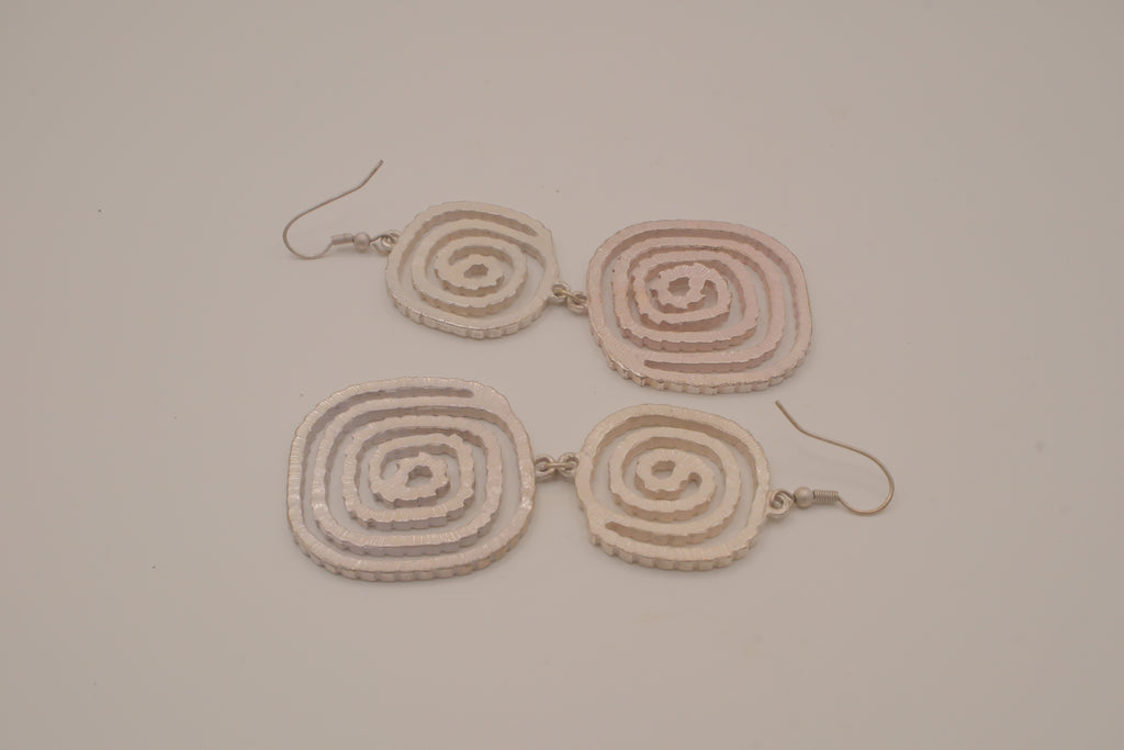 Geometric drop statement earrings