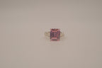 NVC emerald-cut pink rhinestone ring