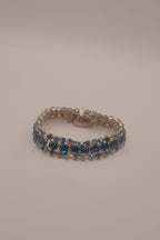 Vintage multi-row blue rhinestone bracelet