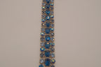 Vintage multi-row blue rhinestone bracelet
