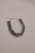 Vintage multi-row blue rhinestone bracelet