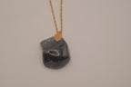 Avon snowflake obsidian pendant necklace
