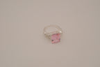 NVC emerald-cut pink rhinestone ring