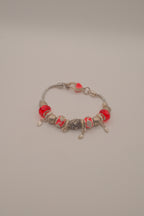 Pandaro style Red Murano glass beads bracelet