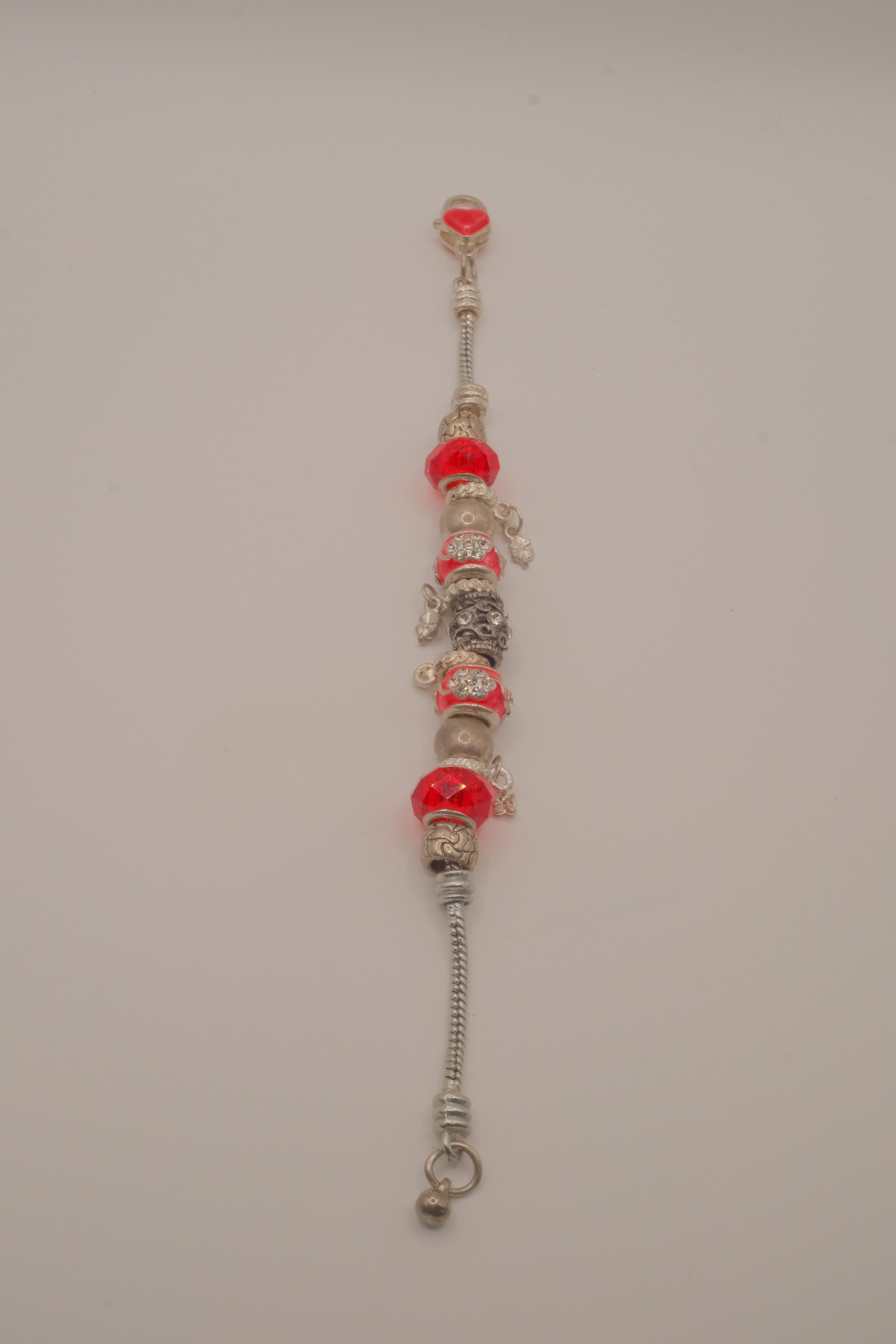Pandaro style Red Murano glass beads bracelet