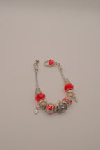 Pandaro style Red Murano glass beads bracelet