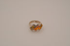Vintage modernist Baltic amber and sterling silver ring