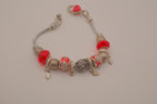 Pandaro style Red Murano glass beads bracelet