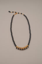 Vintage elegant black beaded necklace