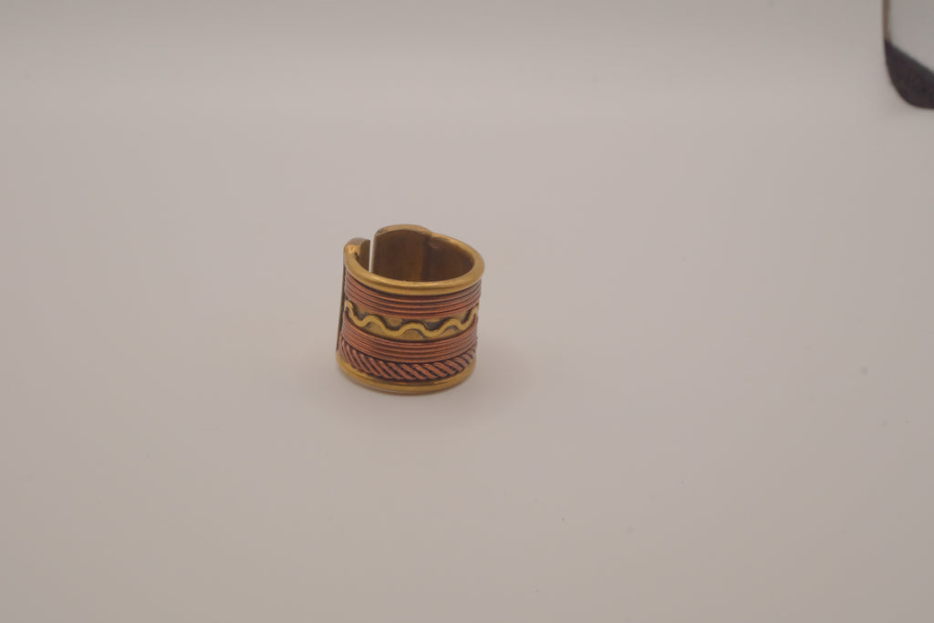 Mixed-metal cuff ring