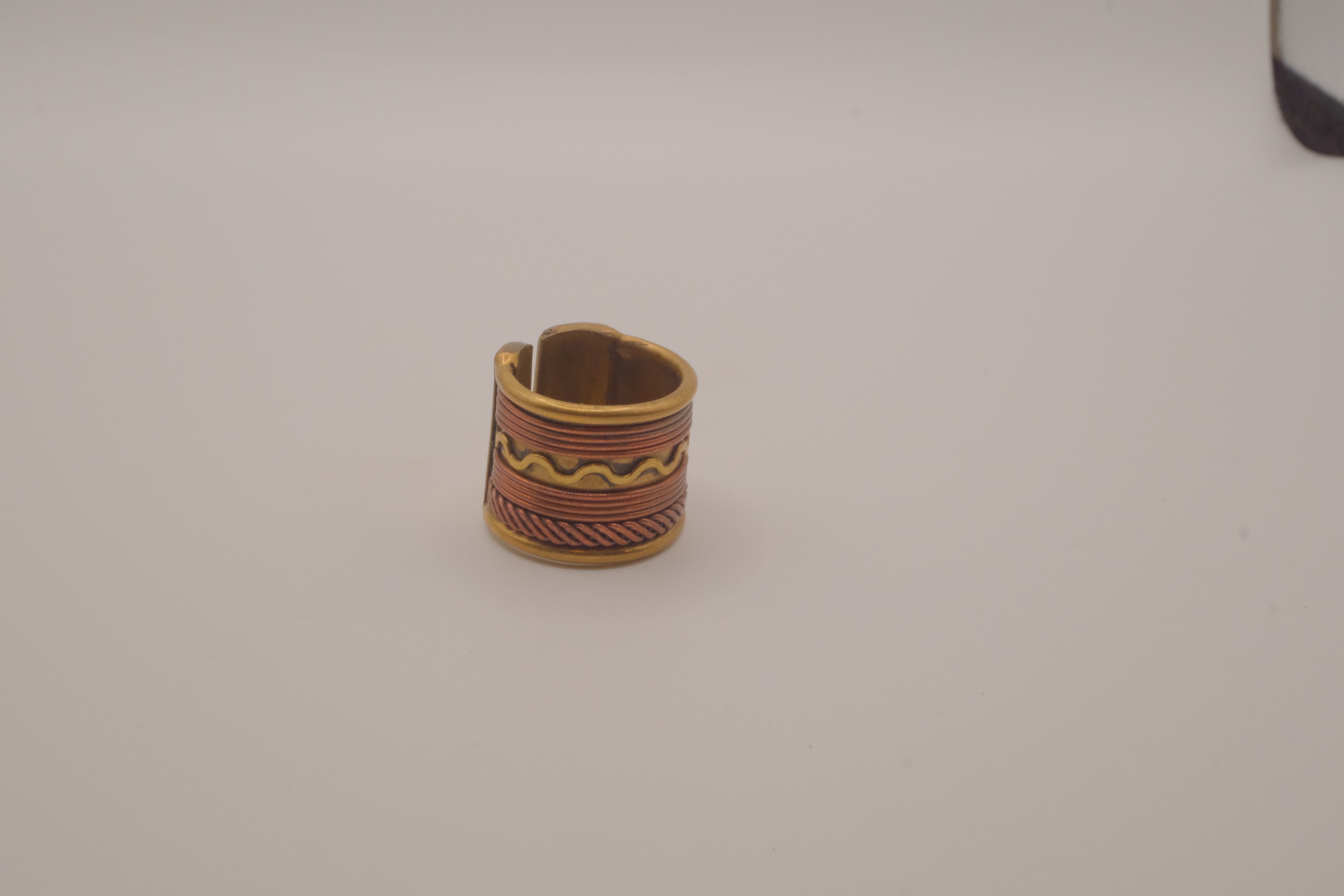 Mixed-metal cuff ring