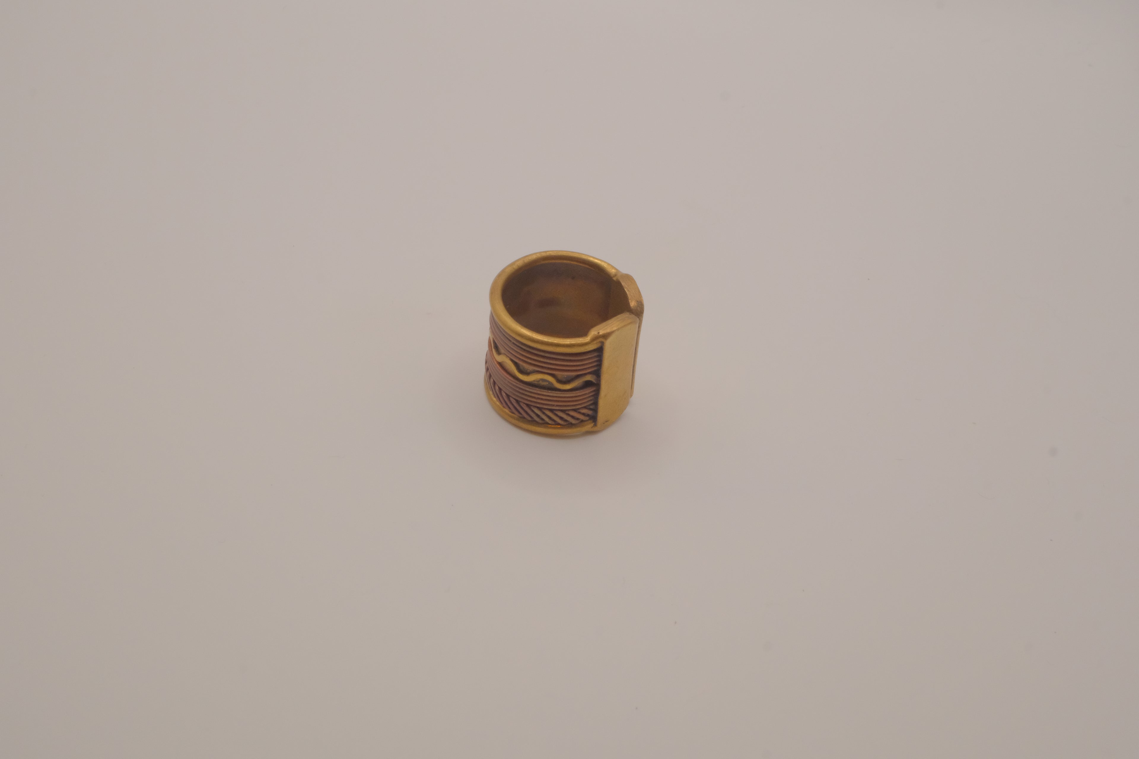 Mixed-metal cuff ring