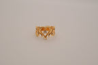 Gold openwork heart ring
