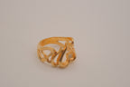 Gold openwork heart ring