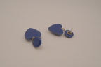 Vintage blue resin heart drop earrings