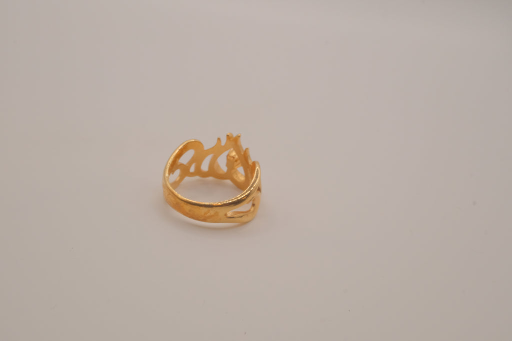 Gold openwork heart ring