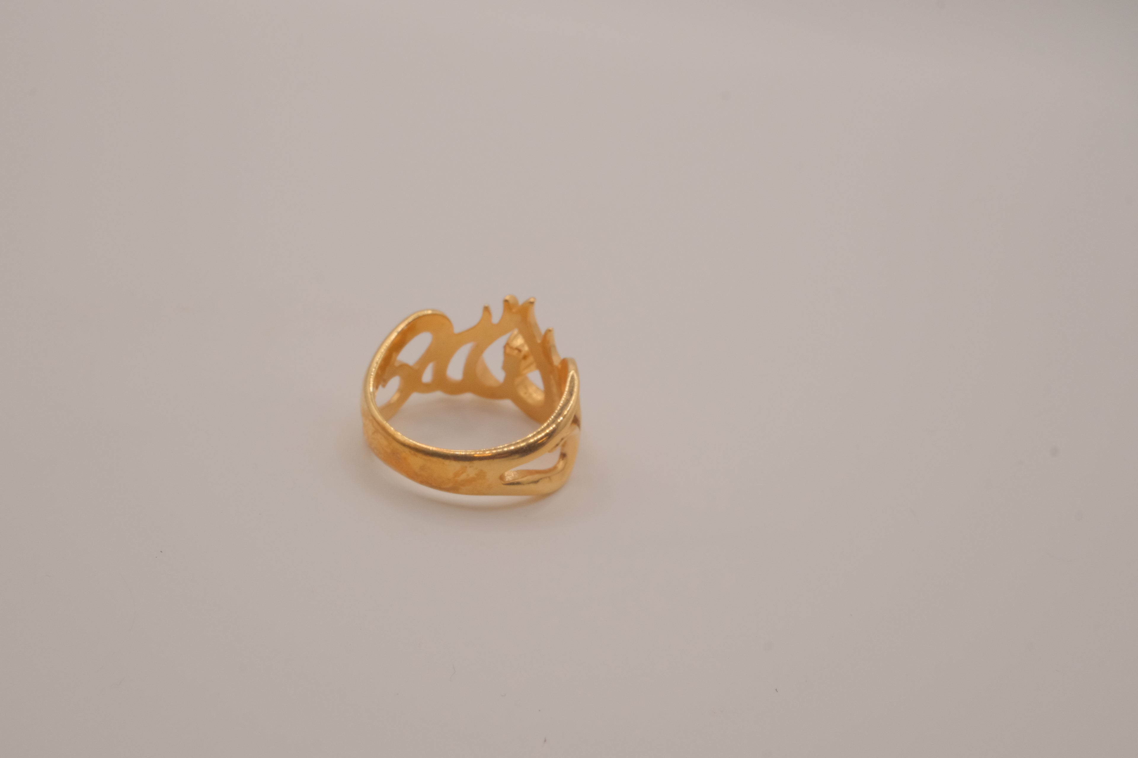 Gold openwork heart ring