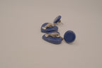 Vintage blue resin heart drop earrings