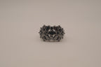 10 KT black floral cluster statement ring