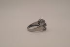 10 KT black floral cluster statement ring