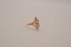 Vintage geometric marquise cut ring