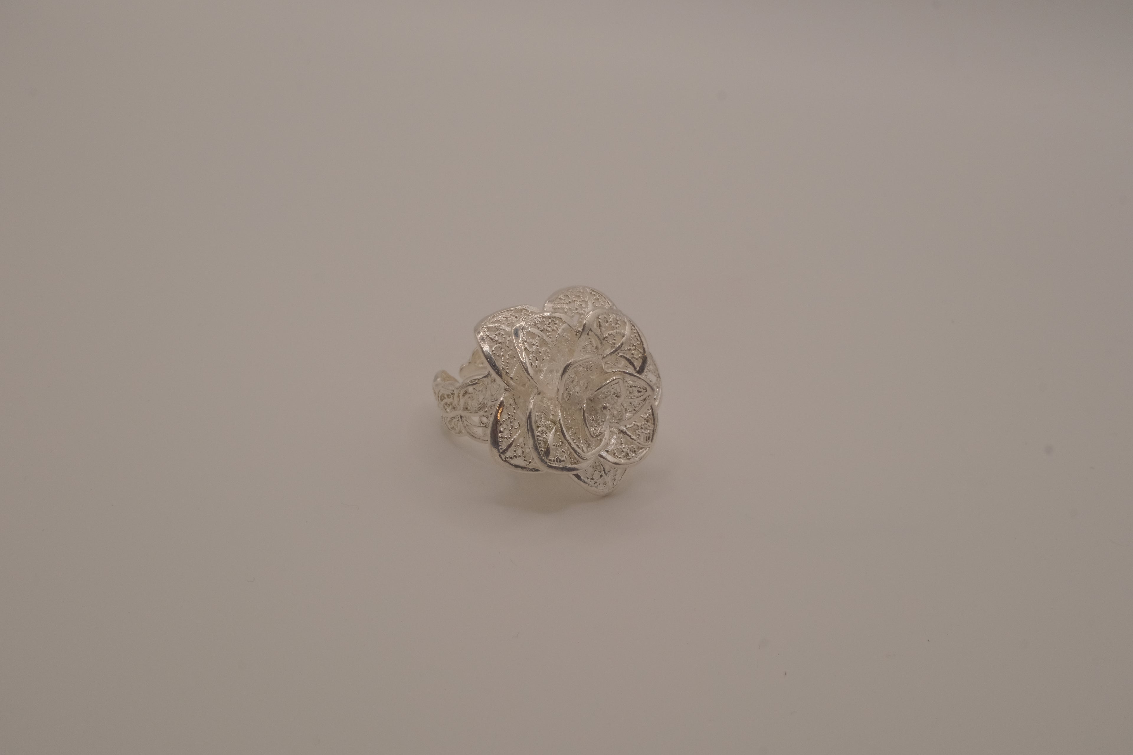 Sterling silver filigree flower ring