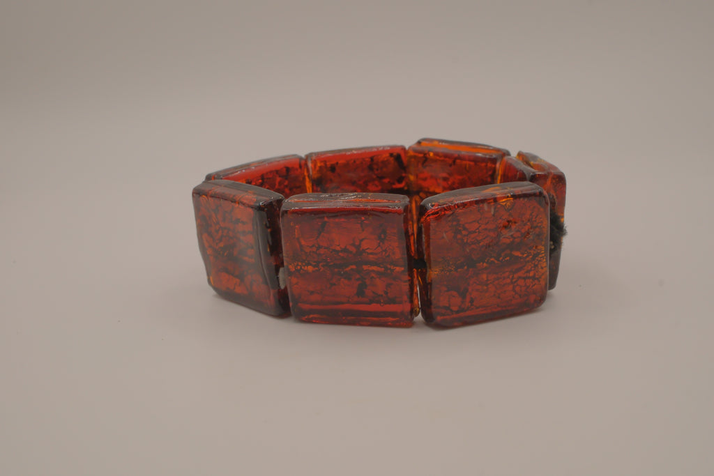 Chunky faux Amber stretch bracelet