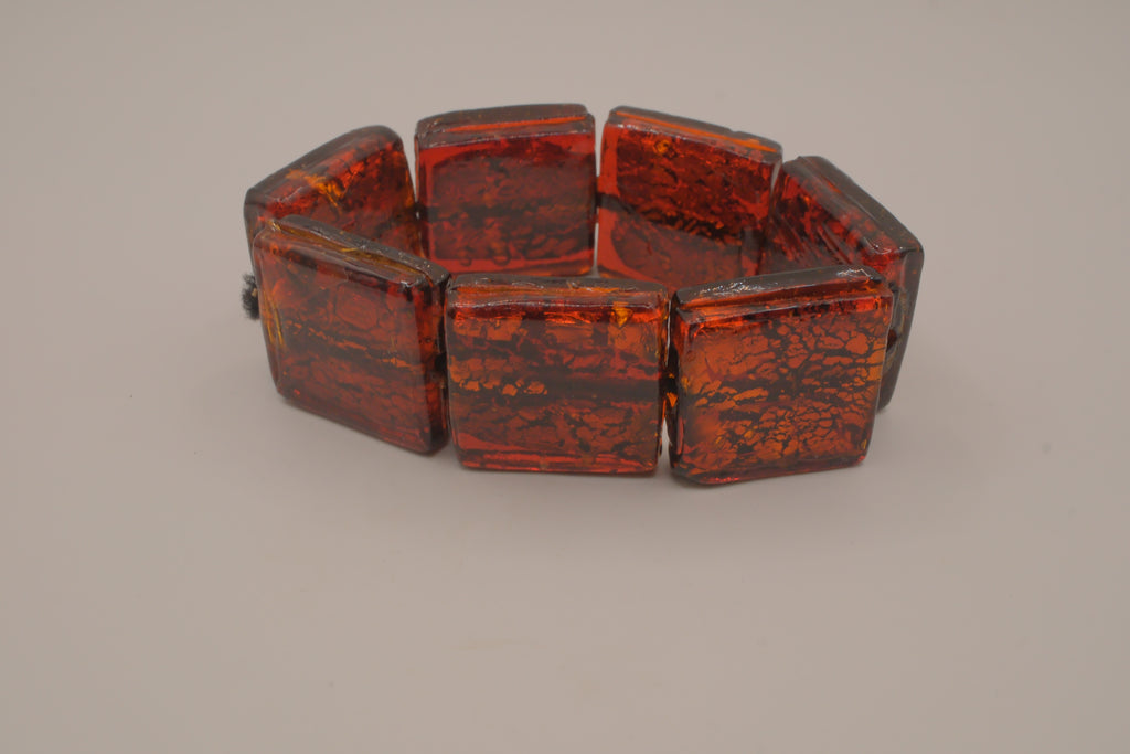 Chunky faux Amber stretch bracelet