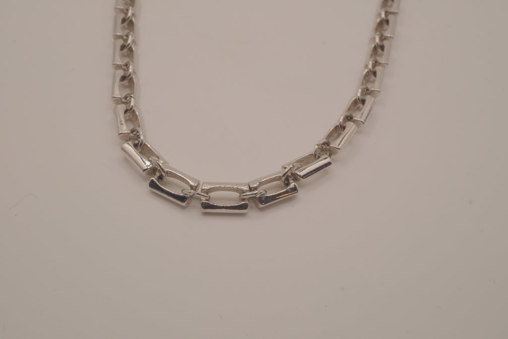 Reworked D'Orlan chunky rectangular link chain necklace