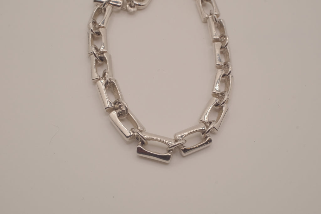 Reworked D'Orlan chunky rectangular link chain bracelet
