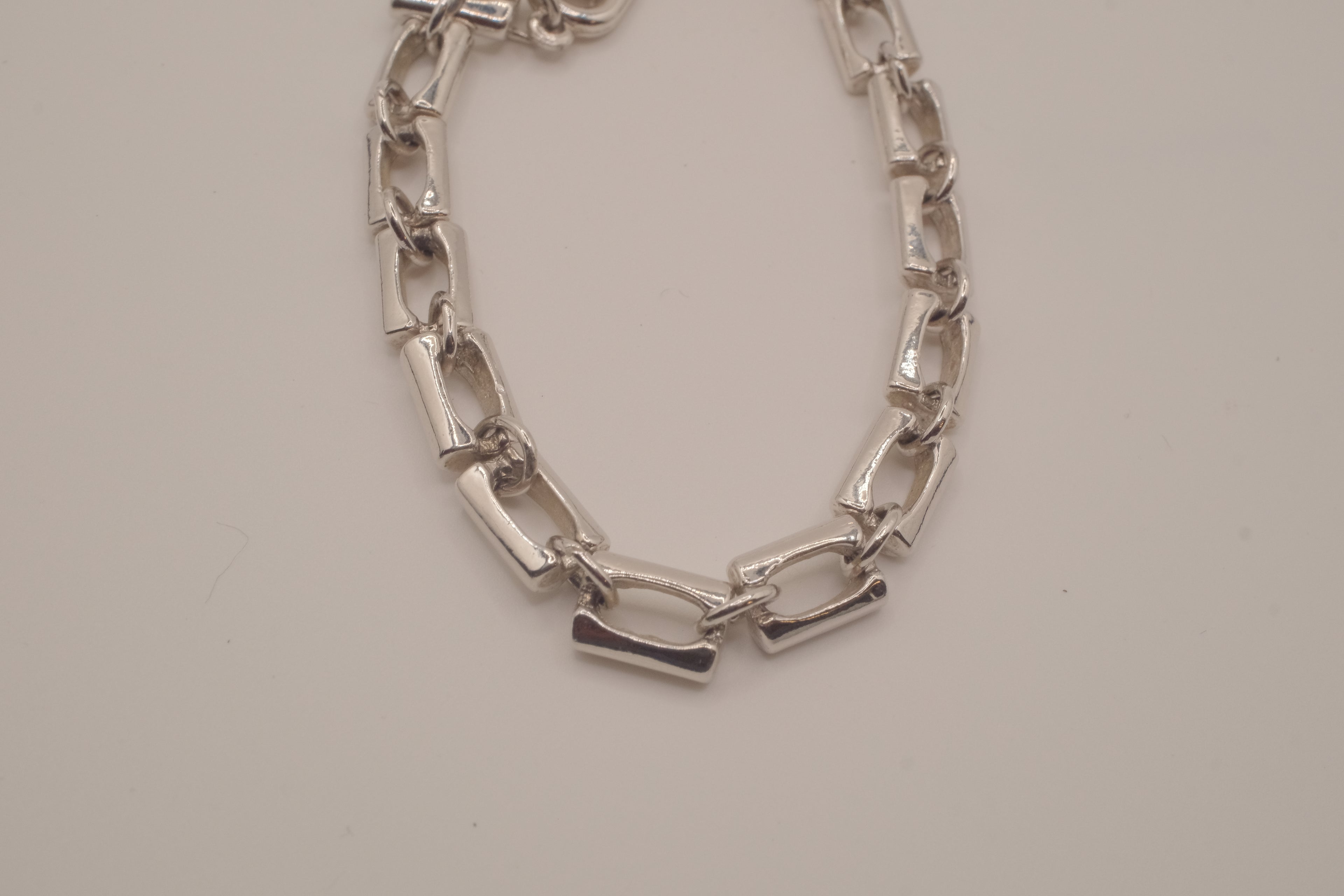 Reworked D'Orlan chunky rectangular link chain bracelet