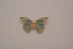 Vintage green and blue enamel butterfly brooch