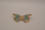 Vintage green and blue enamel butterfly brooch