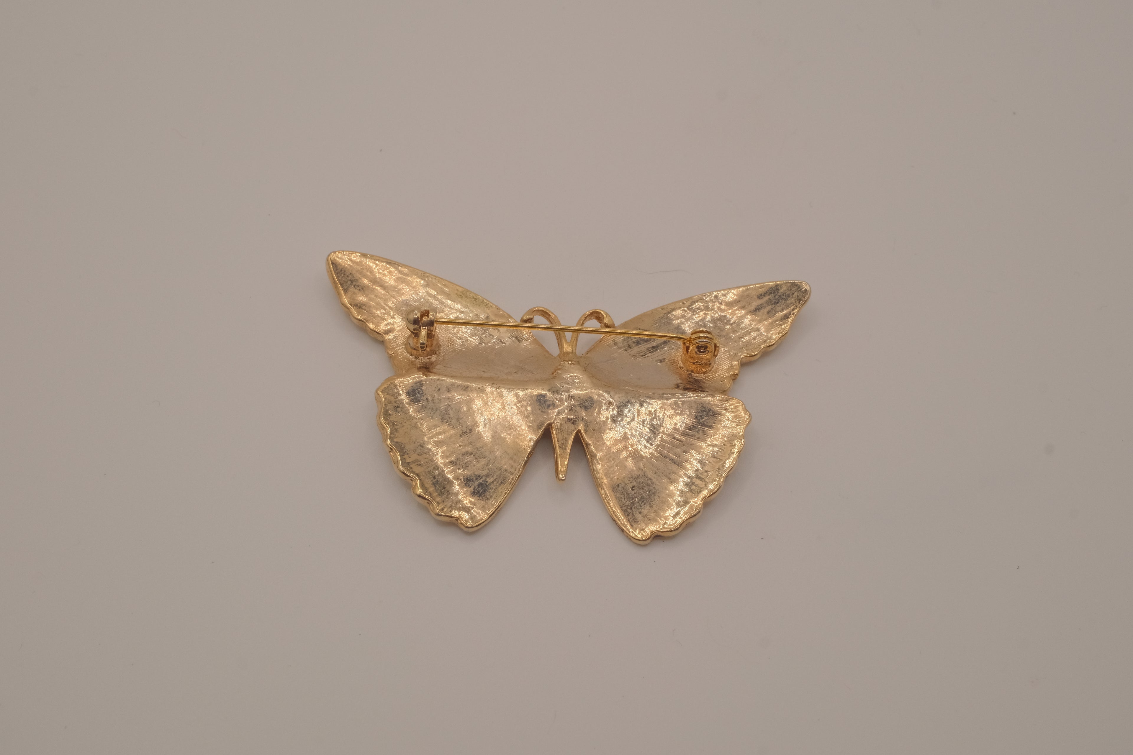Vintage green and blue enamel butterfly brooch