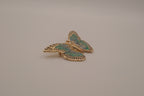 Vintage green and blue enamel butterfly brooch