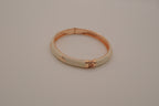 Dolphin enamel hinged bangle bracelet