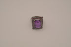 Chunky Gunmetal Purple stone ring