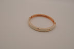 Dolphin enamel hinged bangle bracelet