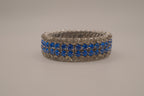 Vintage 1950s Blue and White rhinestone expansion stretch bracelet
