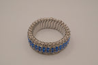Vintage 1950s Blue and White rhinestone expansion stretch bracelet