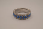 Vintage 1950s Blue and White rhinestone expansion stretch bracelet