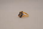 Vintage asymmetrical Black stone cocktail ring