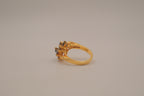 Vintage asymmetrical Black stone cocktail ring
