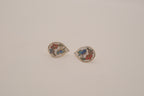 Vintage cloisonné teardrop enamel earrings