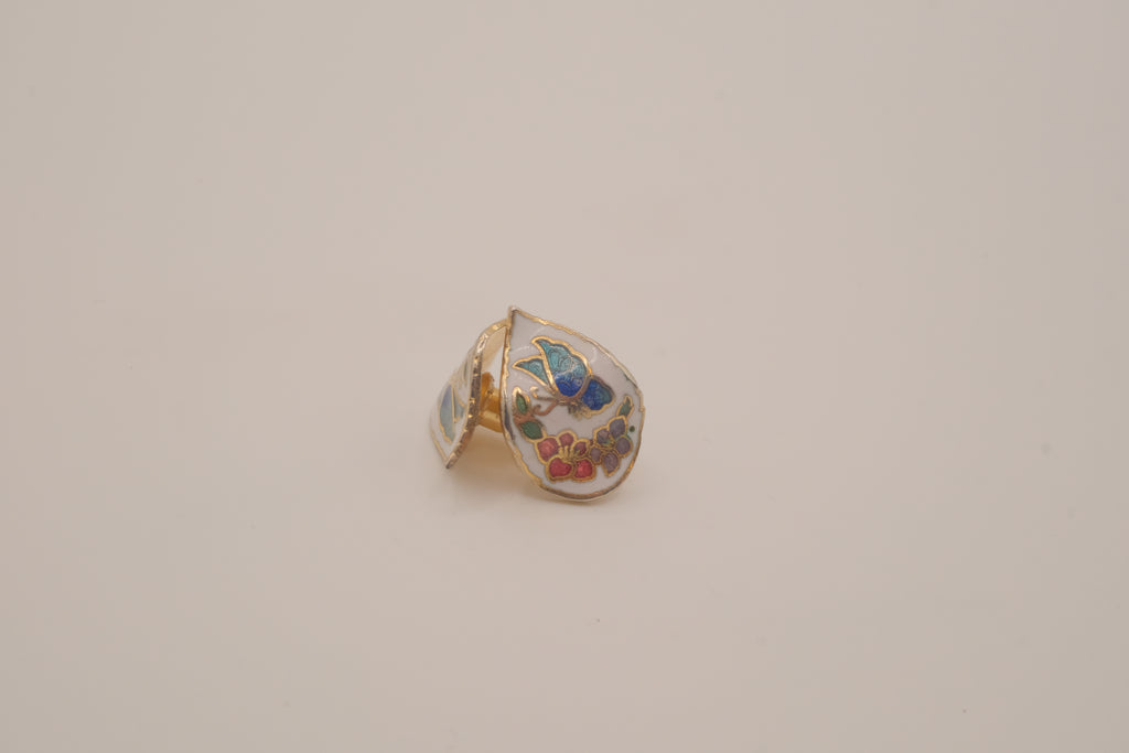 Vintage cloisonné teardrop enamel earrings