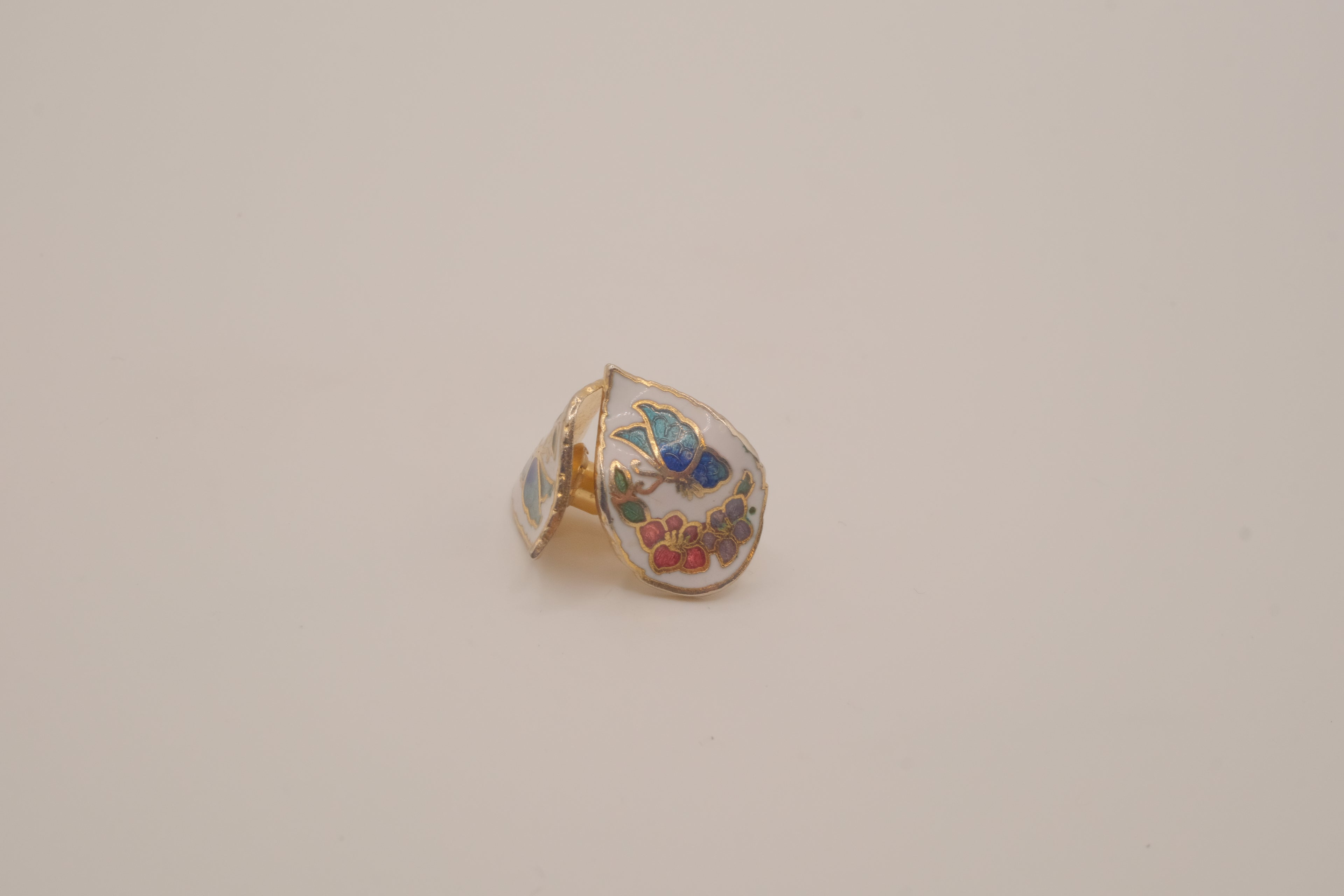 Vintage cloisonné teardrop enamel earrings