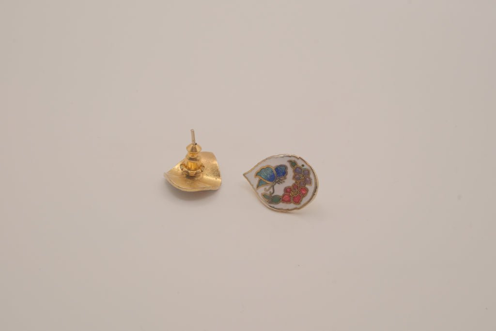 Vintage cloisonné teardrop enamel earrings