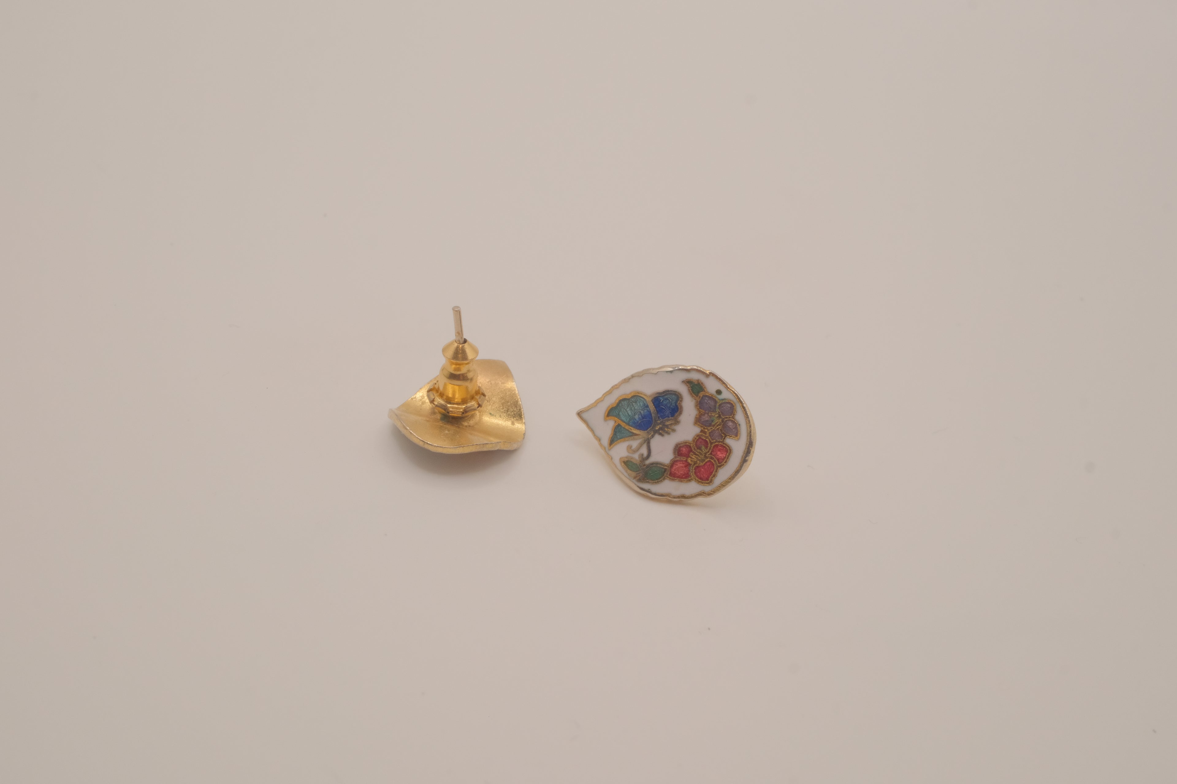 Vintage cloisonné teardrop enamel earrings