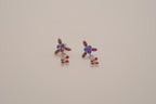 Vintage Red floral rhinestone drop earring