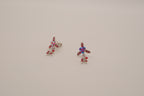 Vintage Red floral rhinestone drop earring